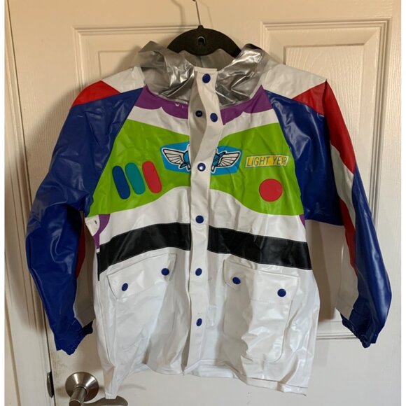 Buzz Lightyear-Themed Kids Vinyl Raincoat Jacket Disney Store Size 6 8 - Picture 1 of 13